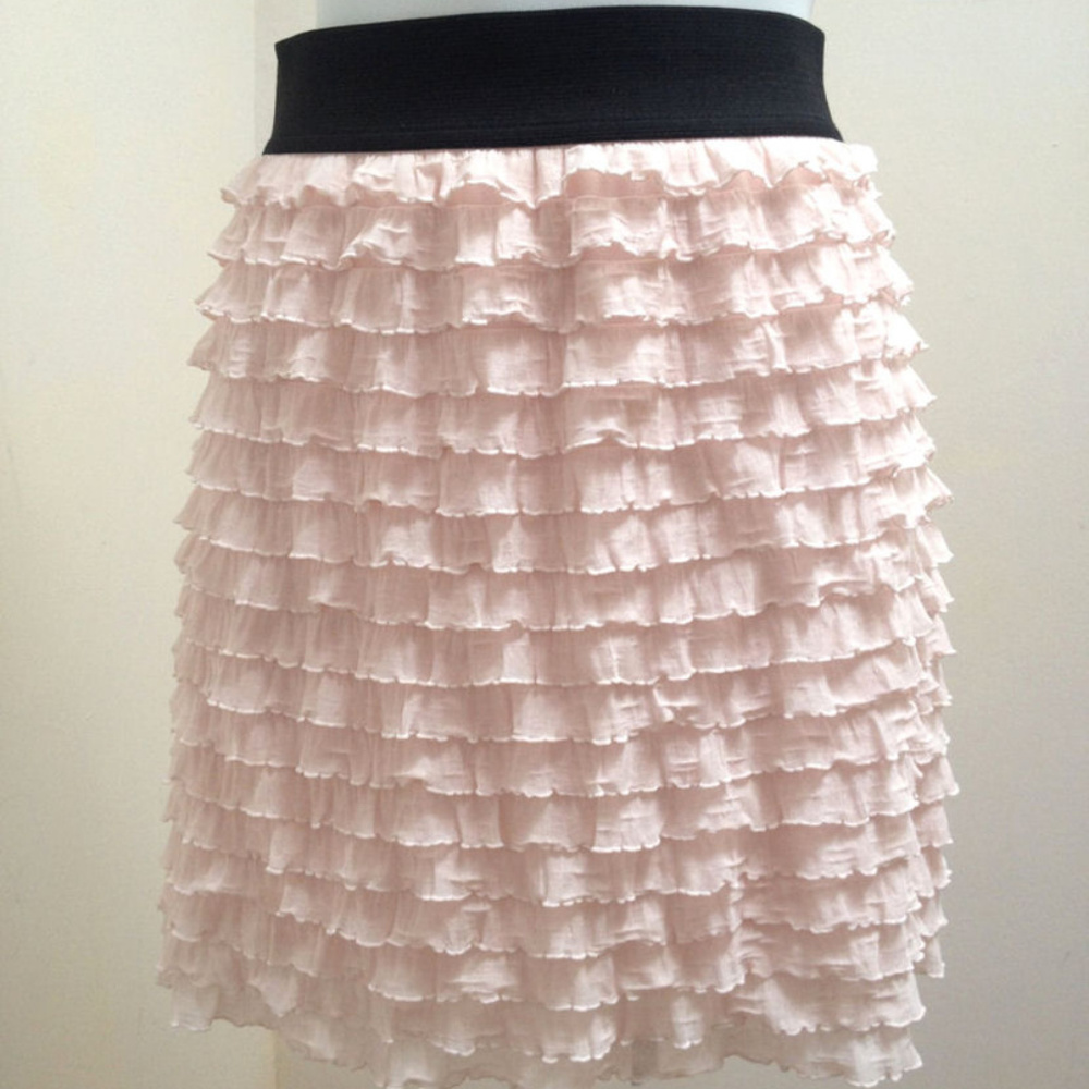 Kimchi Blue L Peach Tiered Ruffled Skirt